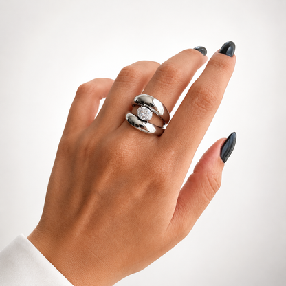 Silver Solitaire Orbit Ring