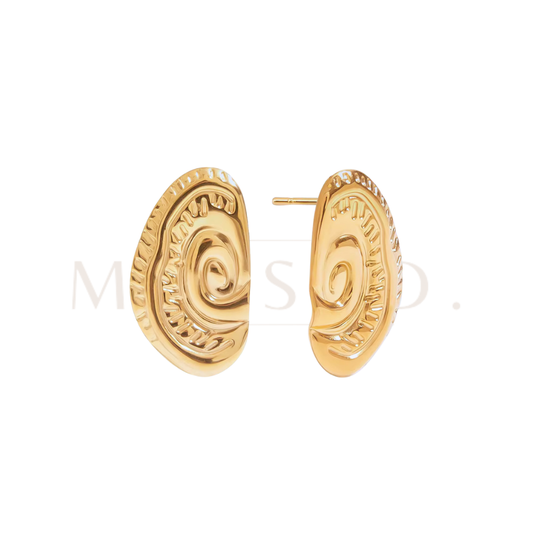 Sculpted Spiral Stud Earrings