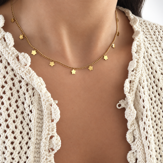 Flowers Tassel Necklace