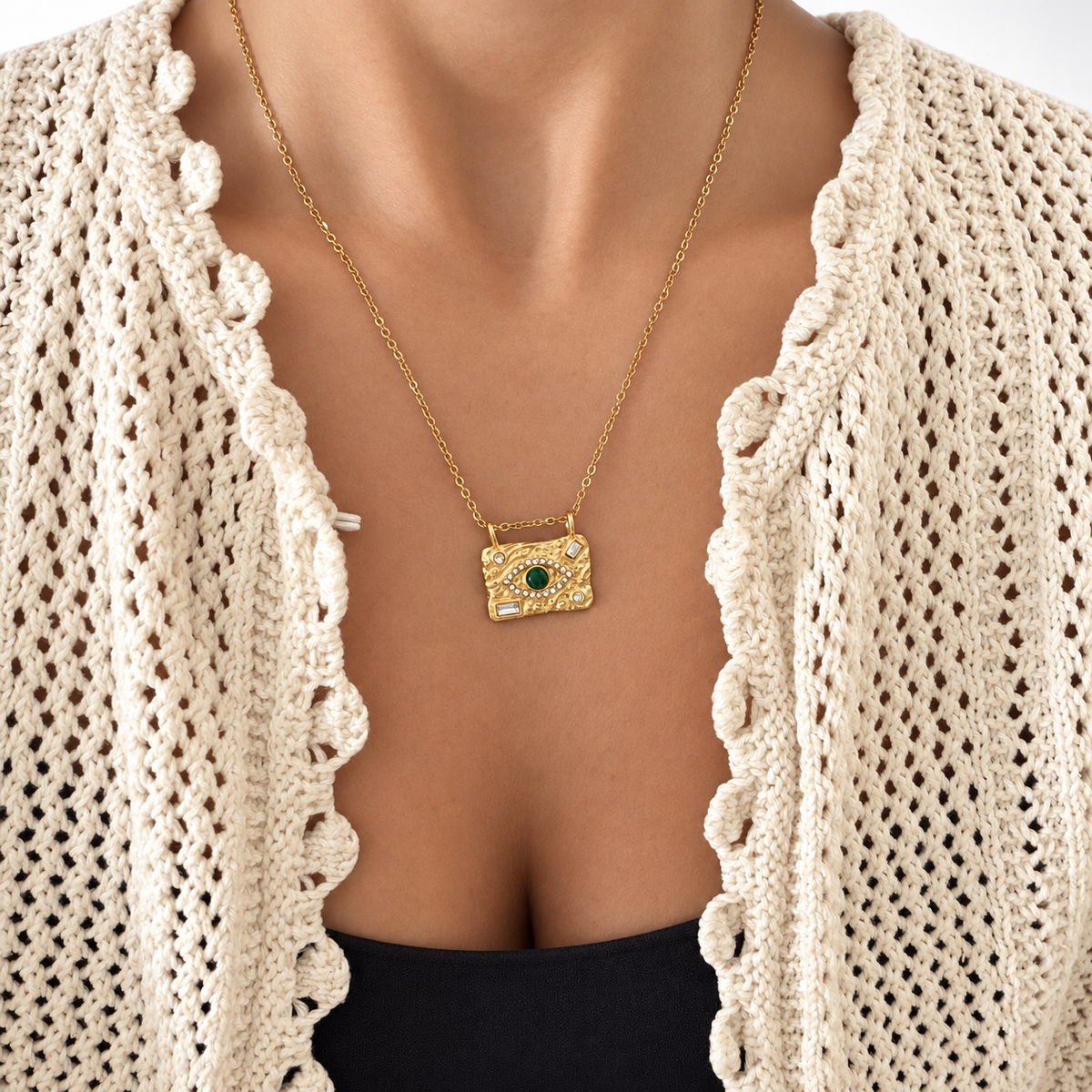 Rectangle Eye Necklace