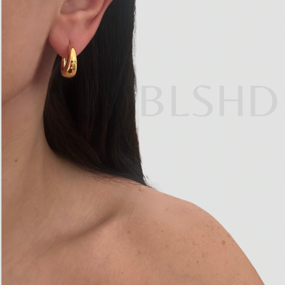 Golden Dome Huggie Earrings