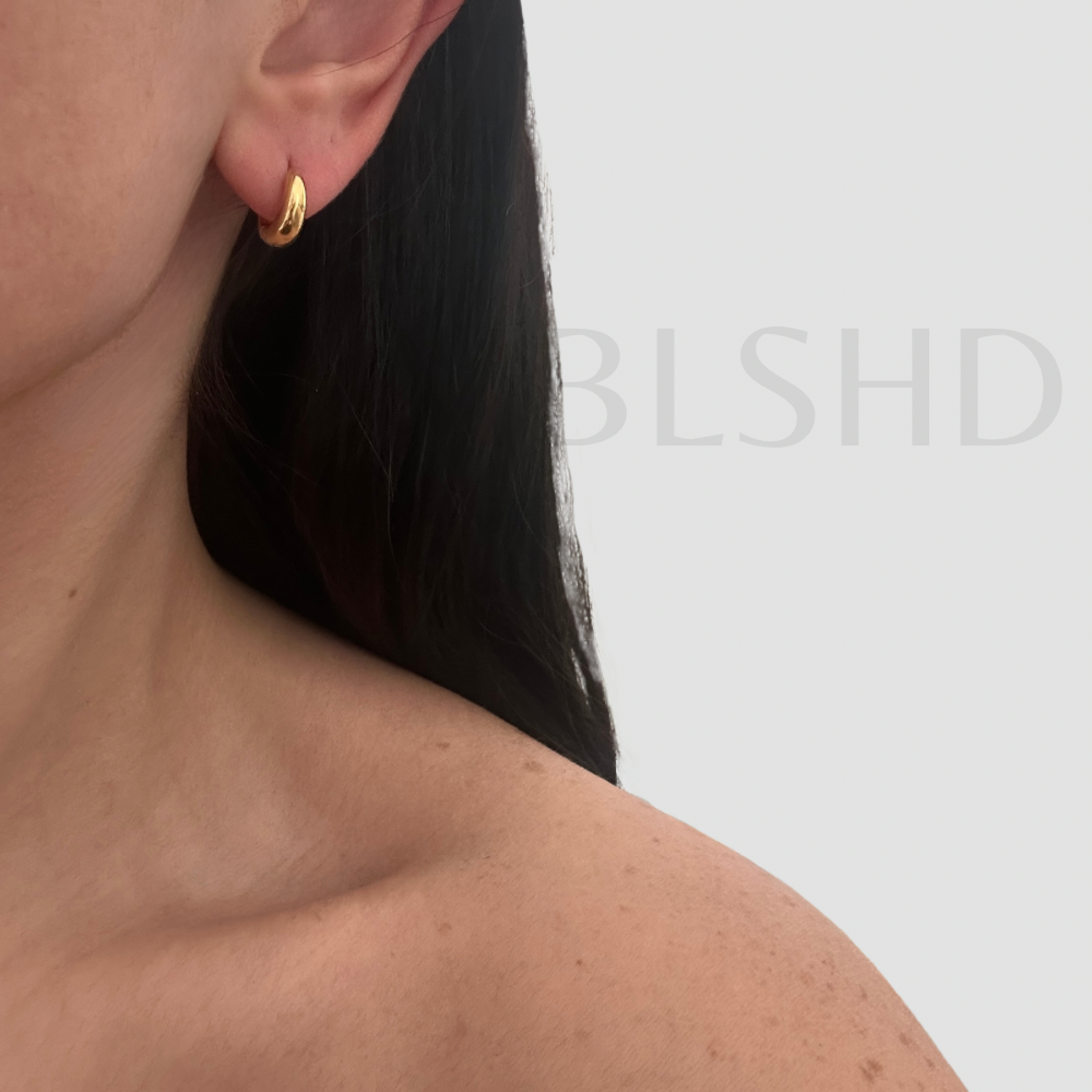 Golden Dome Huggie Earrings
