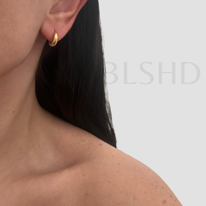 Golden Dome Huggie Earrings