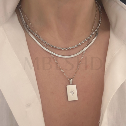 Triple Necklace Set Silver