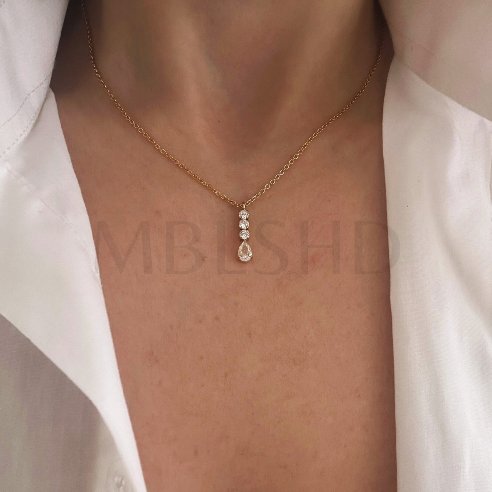 Crystal Drop Y Necklace