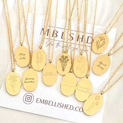 Birth Flower Necklace