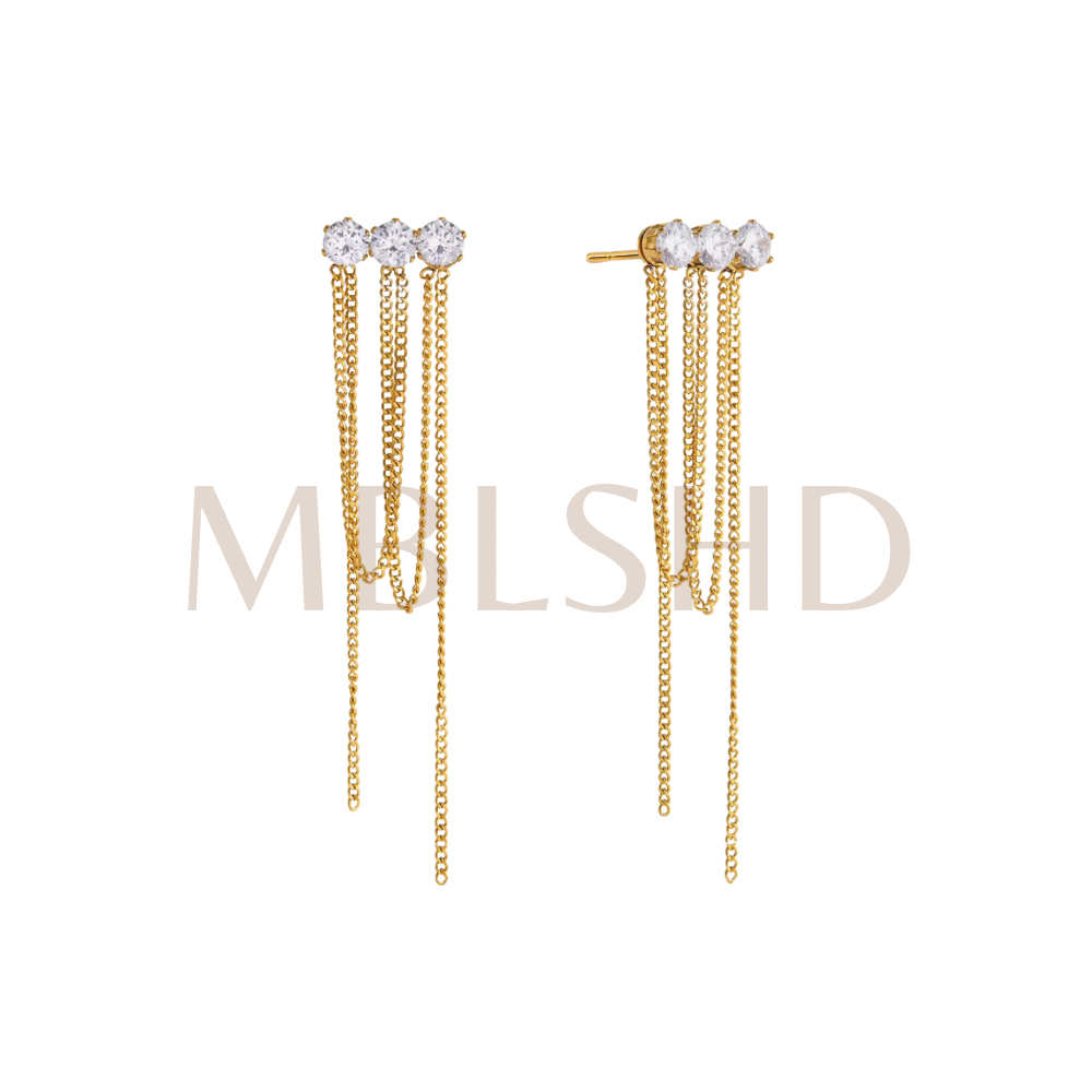 Golden Rain Tassel Earrings