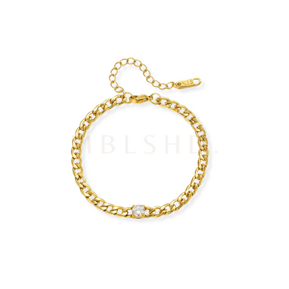 Round Zircon Chain Bracelet