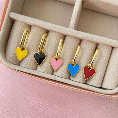 Rectangle Heart Earrings