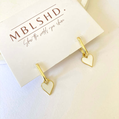 Rectangle Heart Earrings