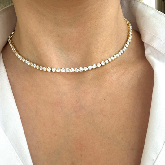 Gold tennis necklace