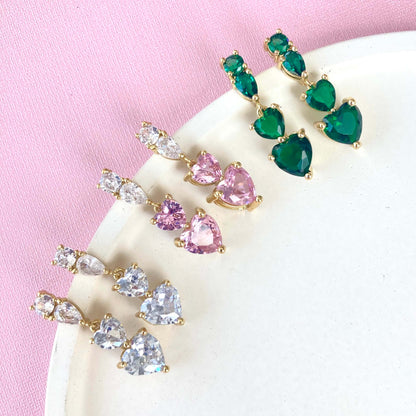 Heart Shaped Drop Earrings