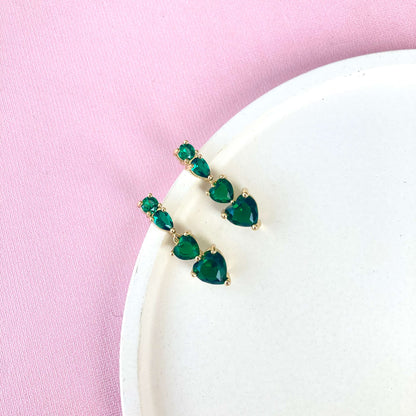 Heart Shaped Drop Earrings