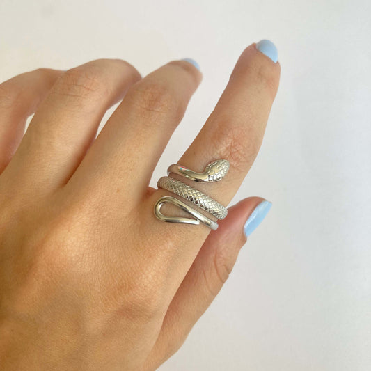 Snake layered Ring -Silver-
