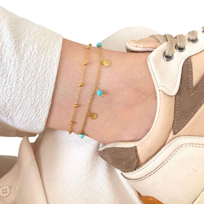 Seashell Double Layered Anklet