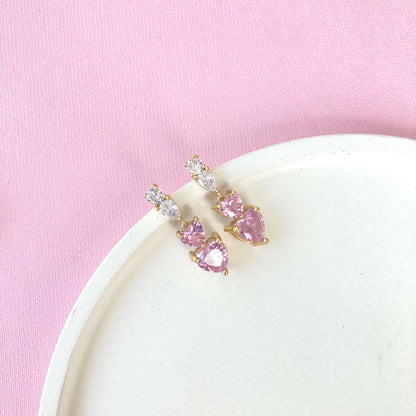Heart Shaped Drop Earrings