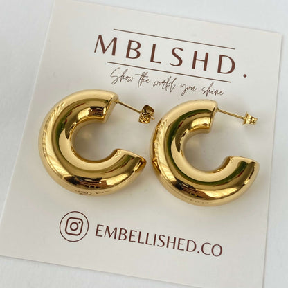 Bubbly Hoop Earrings -Gold-