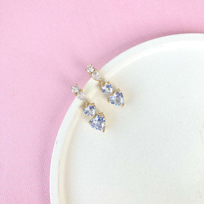 Heart Shaped Drop Earrings