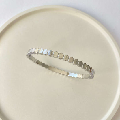 Hexagon Bangle -Silver-