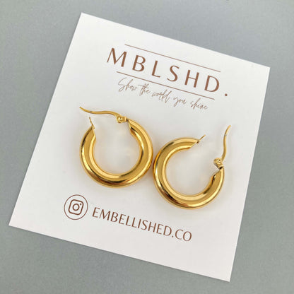 Bubbly hoop earring - Gold