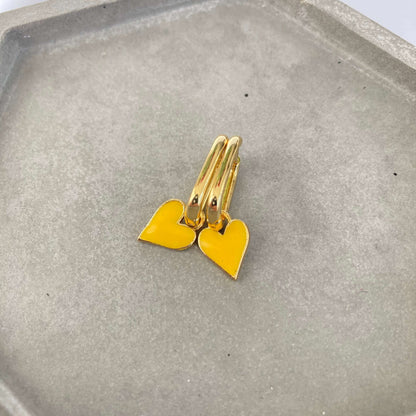 Rectangle Heart Earrings