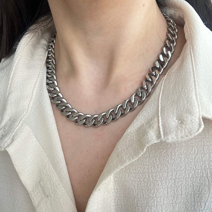 12mm Cuban Chain -Silver-