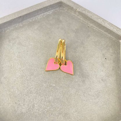 Rectangle Heart Earrings