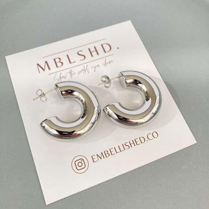 Bubbly Hoops -Silver-