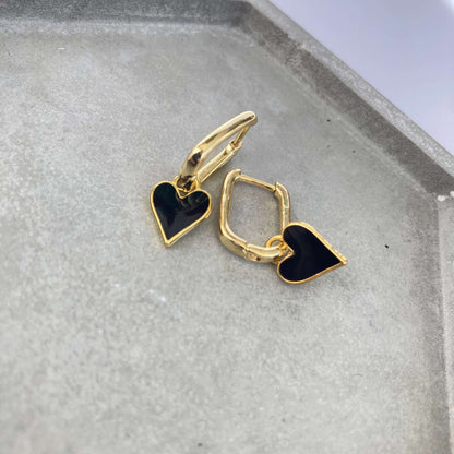 Rectangle Heart Earrings