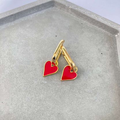 Rectangle Heart Earrings