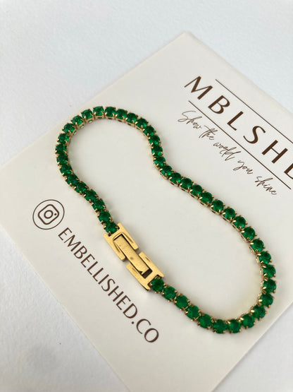 Green Tennis Bracelet