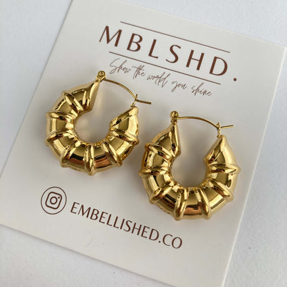 Bamboo hoop Earrings